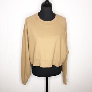 Nuuds tan brown cropped sweatshirt top size Extra Large XL
